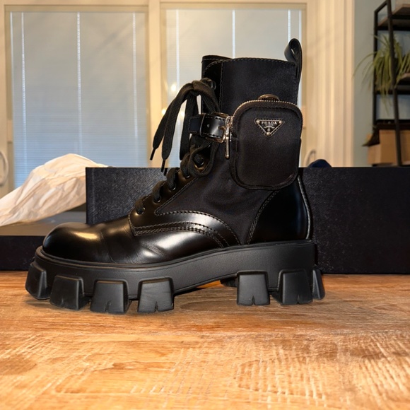 Prada Monolith Brushed leather and nylon boots - Picture 8 of 8
